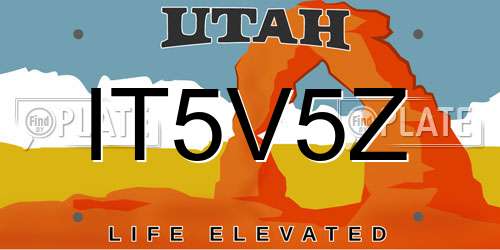 IT5V5Z Utah License Plate