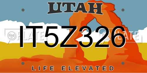 IT5Z326 Utah License Plate