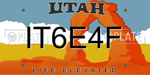 IT6E4F Utah License Plate