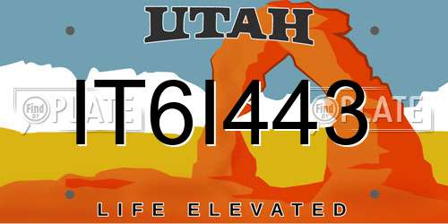 IT6I443 Utah License Plate