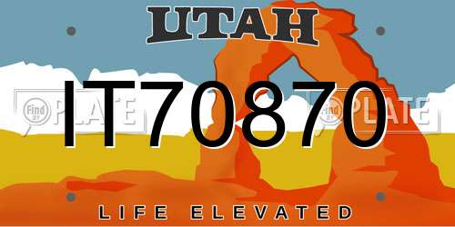 IT70870 Utah License Plate