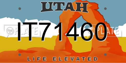 IT71460 Utah License Plate