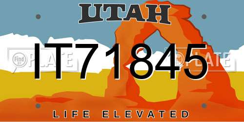 IT71845 Utah License Plate