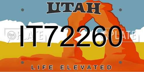 IT72260 Utah License Plate