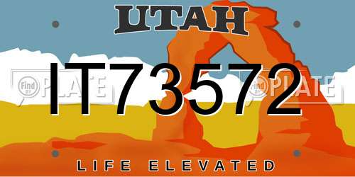 IT73572 Utah License Plate