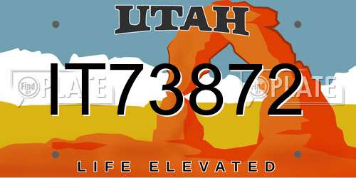 IT73872 Utah License Plate