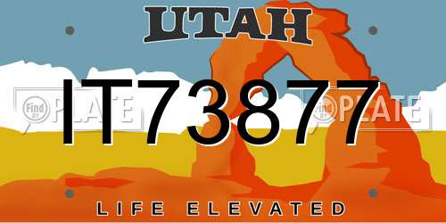 IT73877 Utah License Plate