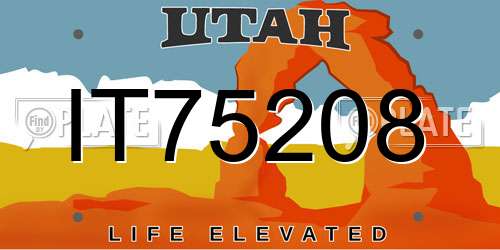 IT75208 Utah License Plate