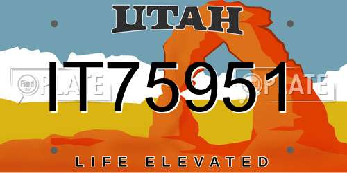 IT75951 Utah License Plate
