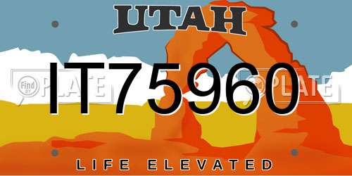 IT75960 Utah License Plate