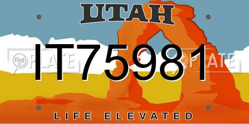 IT75981 Utah License Plate