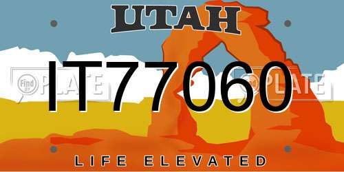 IT77060 Utah License Plate