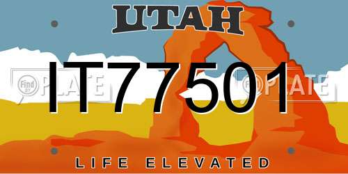 IT77501 Utah License Plate