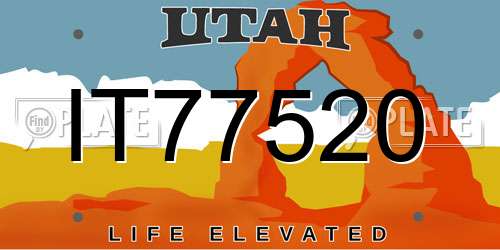 IT77520 Utah License Plate