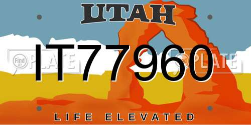 IT77960 Utah License Plate