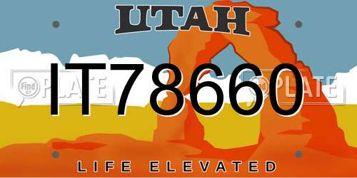 IT78660 Utah License Plate