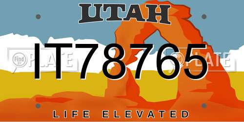 IT78765 Utah License Plate