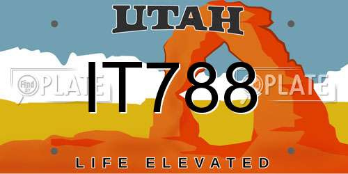 IT788 Utah License Plate