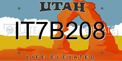 IT7B208 Utah License Plate