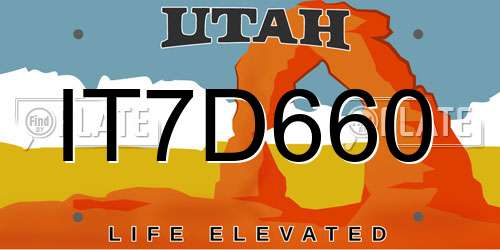 IT7D660 Utah License Plate
