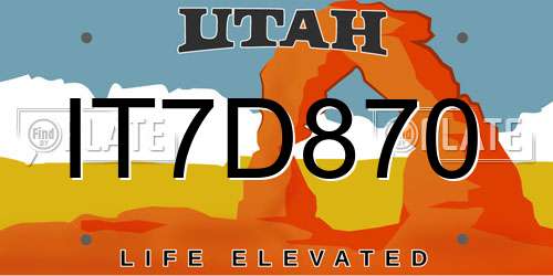 IT7D870 Utah License Plate
