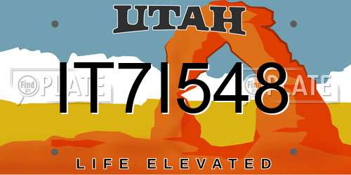 IT7I548 Utah License Plate