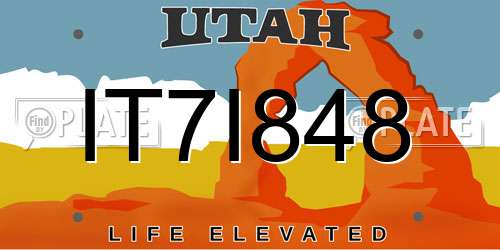 IT7I848 Utah License Plate