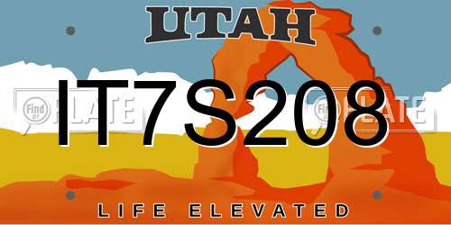 IT7S208 Utah License Plate