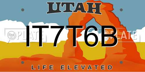 IT7T6B Utah License Plate