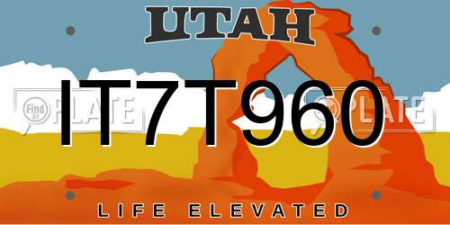 IT7T960 Utah License Plate