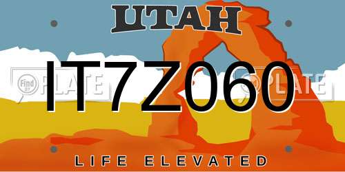 IT7Z060 Utah License Plate