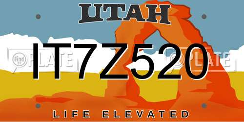 IT7Z520 Utah License Plate