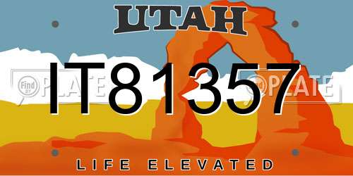 IT81357 Utah License Plate