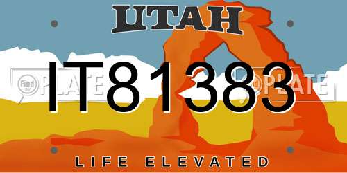IT81383 Utah License Plate