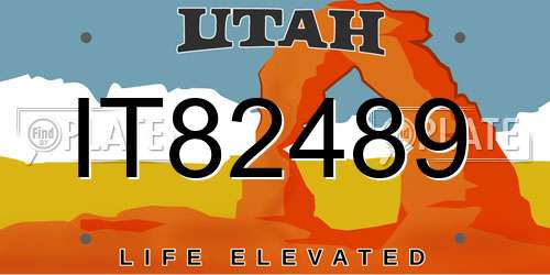 IT82489 Utah License Plate