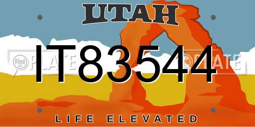IT83544 Utah License Plate