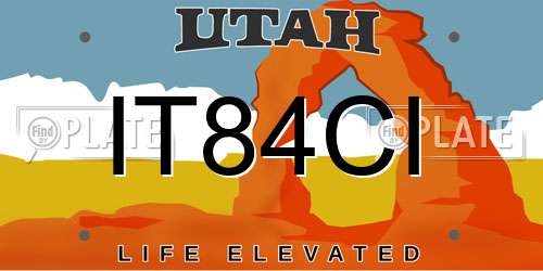IT84CI Utah License Plate