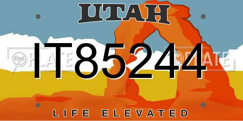 IT85244 Utah License Plate