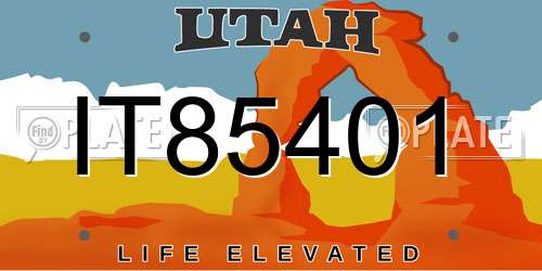 IT85401 Utah License Plate
