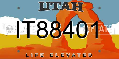 IT88401 Utah License Plate