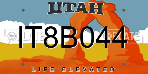 IT8B044 Utah License Plate