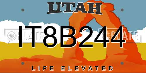 IT8B244 Utah License Plate