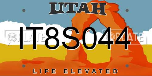 IT8S044 Utah License Plate