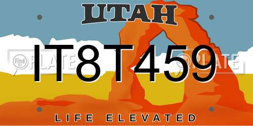 IT8T459 Utah License Plate