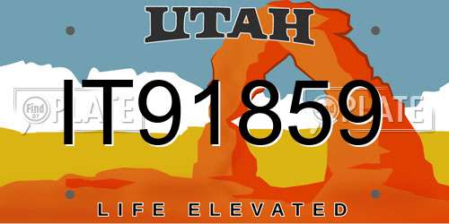 IT91859 Utah License Plate