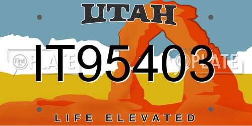 IT95403 Utah License Plate