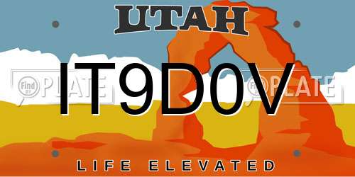 IT9D0V Utah License Plate