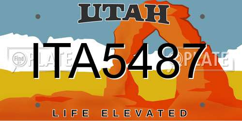 ITA5487 Utah License Plate