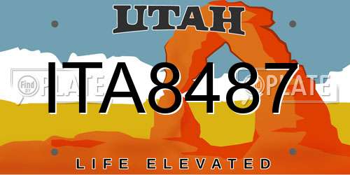ITA8487 Utah License Plate
