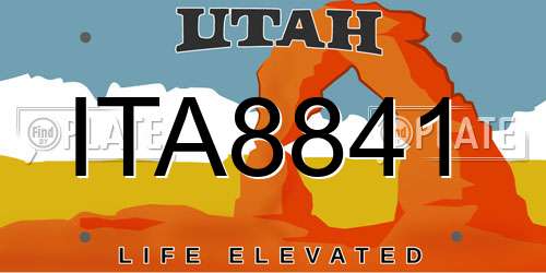ITA8841 Utah License Plate